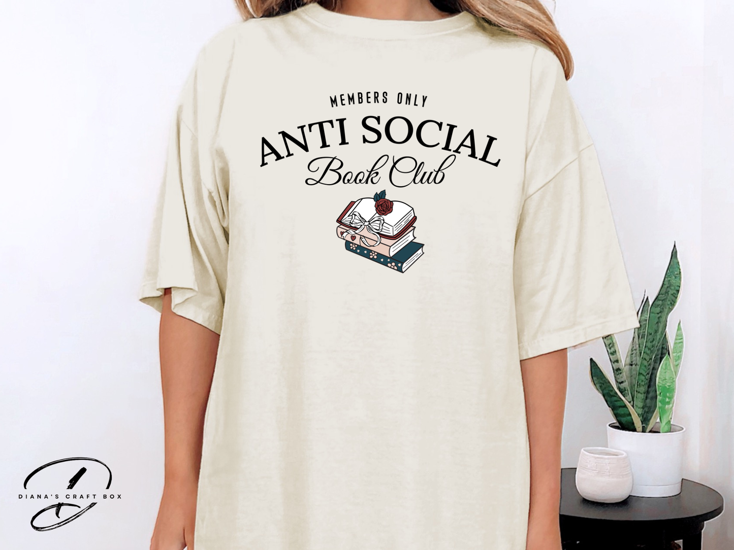 Anti Social Book Club (black font) T-shirt
