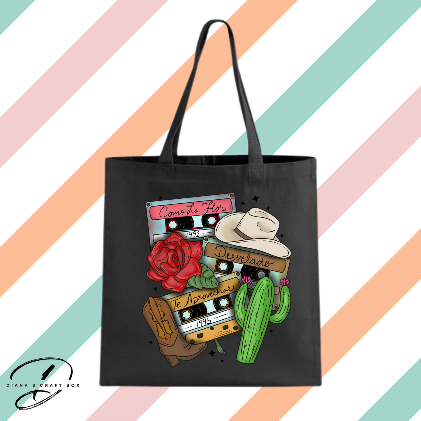90s tejano tote bag