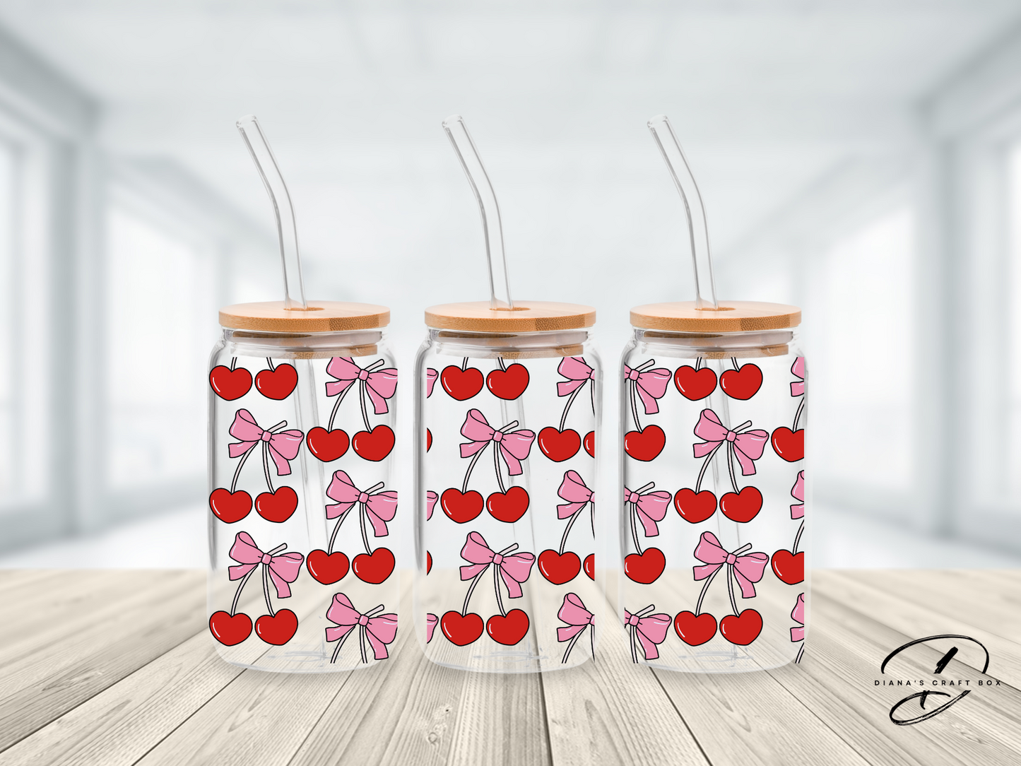 Cherries and Bows Libbey Glass