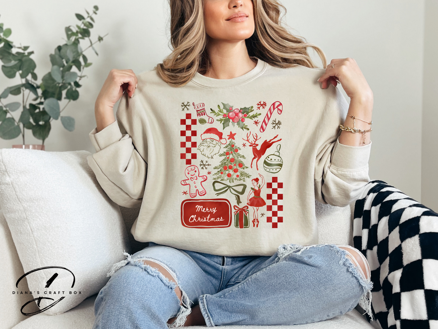 Retro Merry Christmas Coquette Sweatshirt