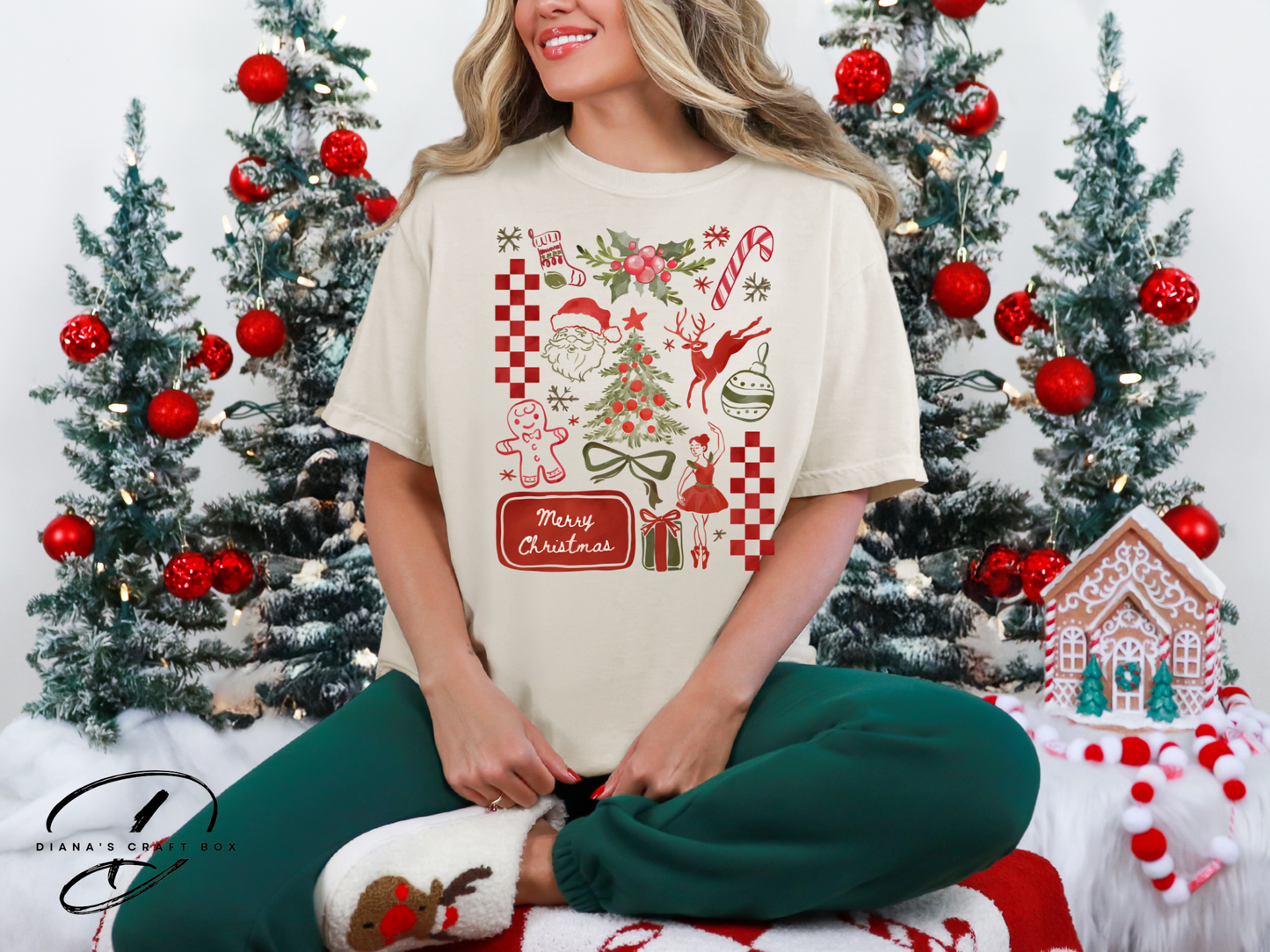 Retro Merry Christmas Coquette T-shirt