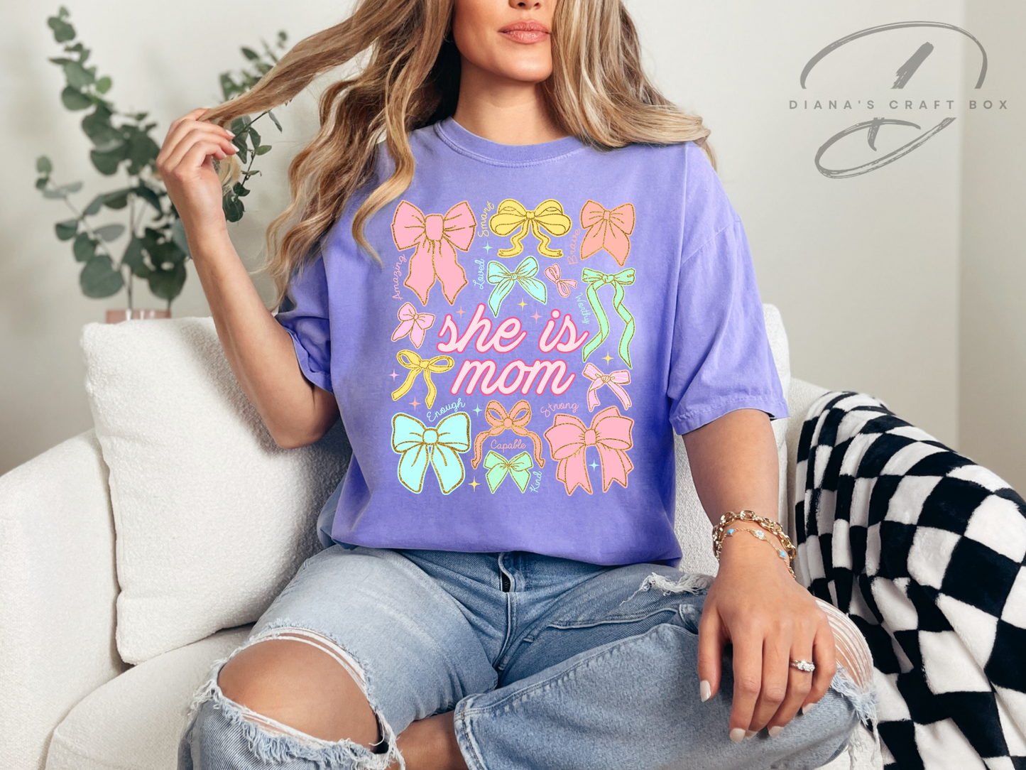 She is Mom Bows T-shirt