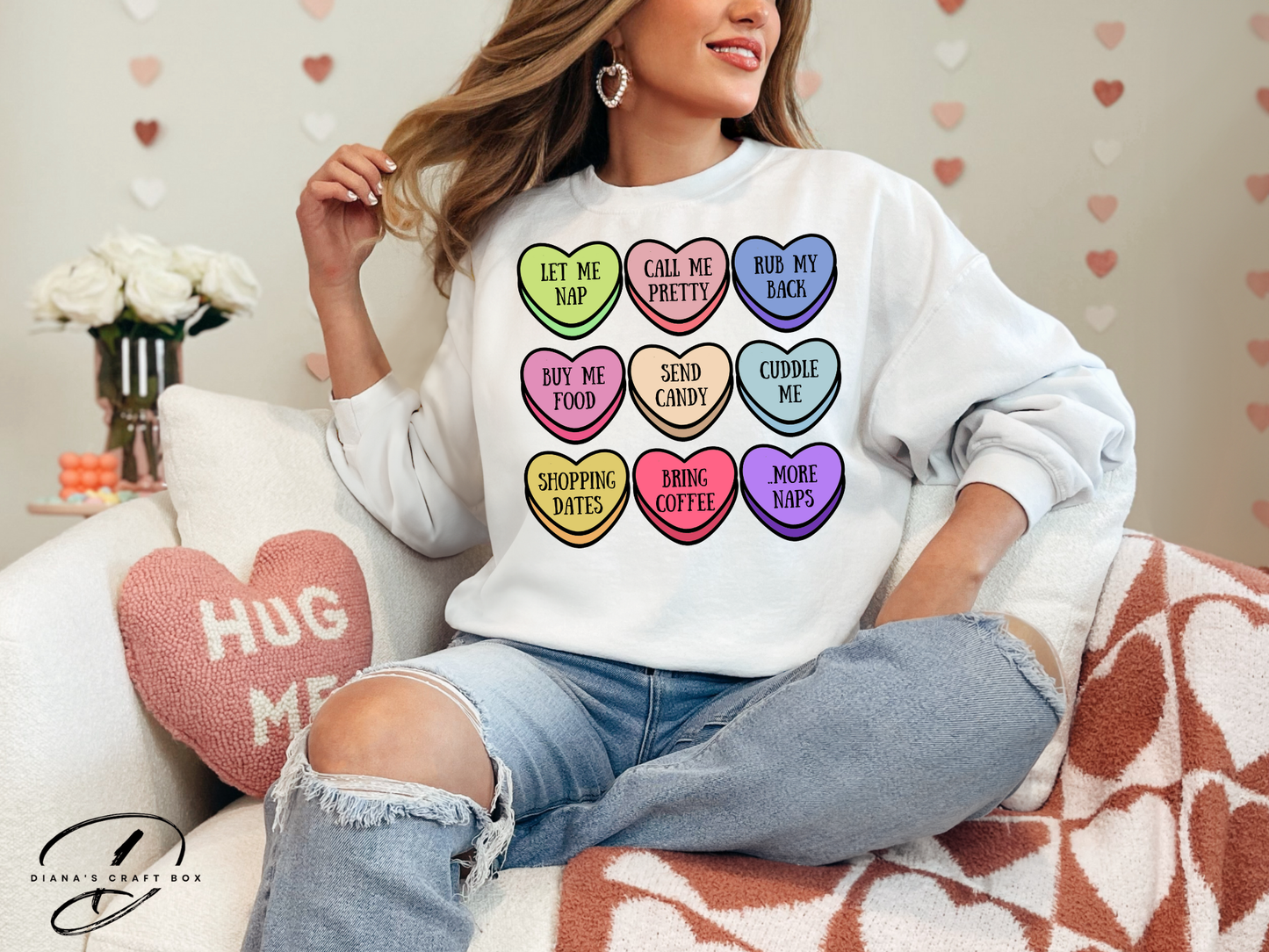 Girly things valentines hearts Sweatshirt