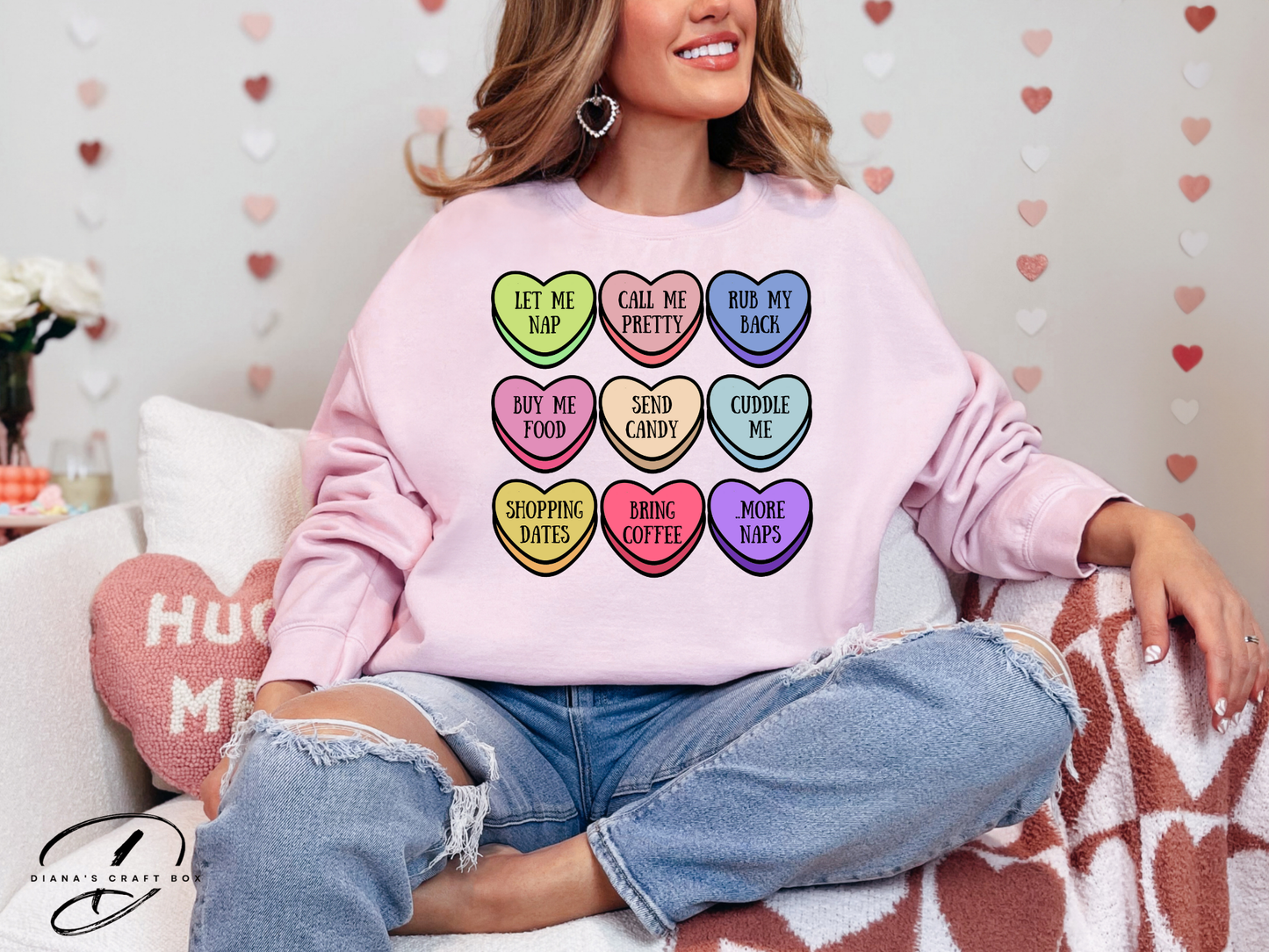 Girly things valentines hearts Sweatshirt
