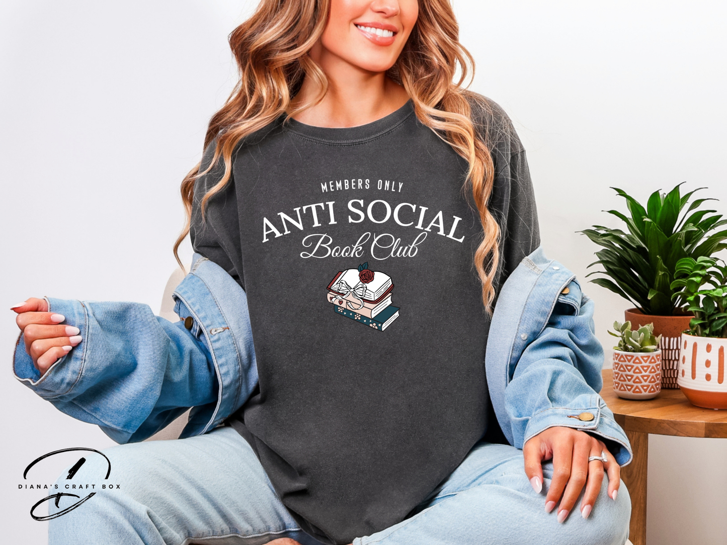 Anti social book Club (white font) T-shirt