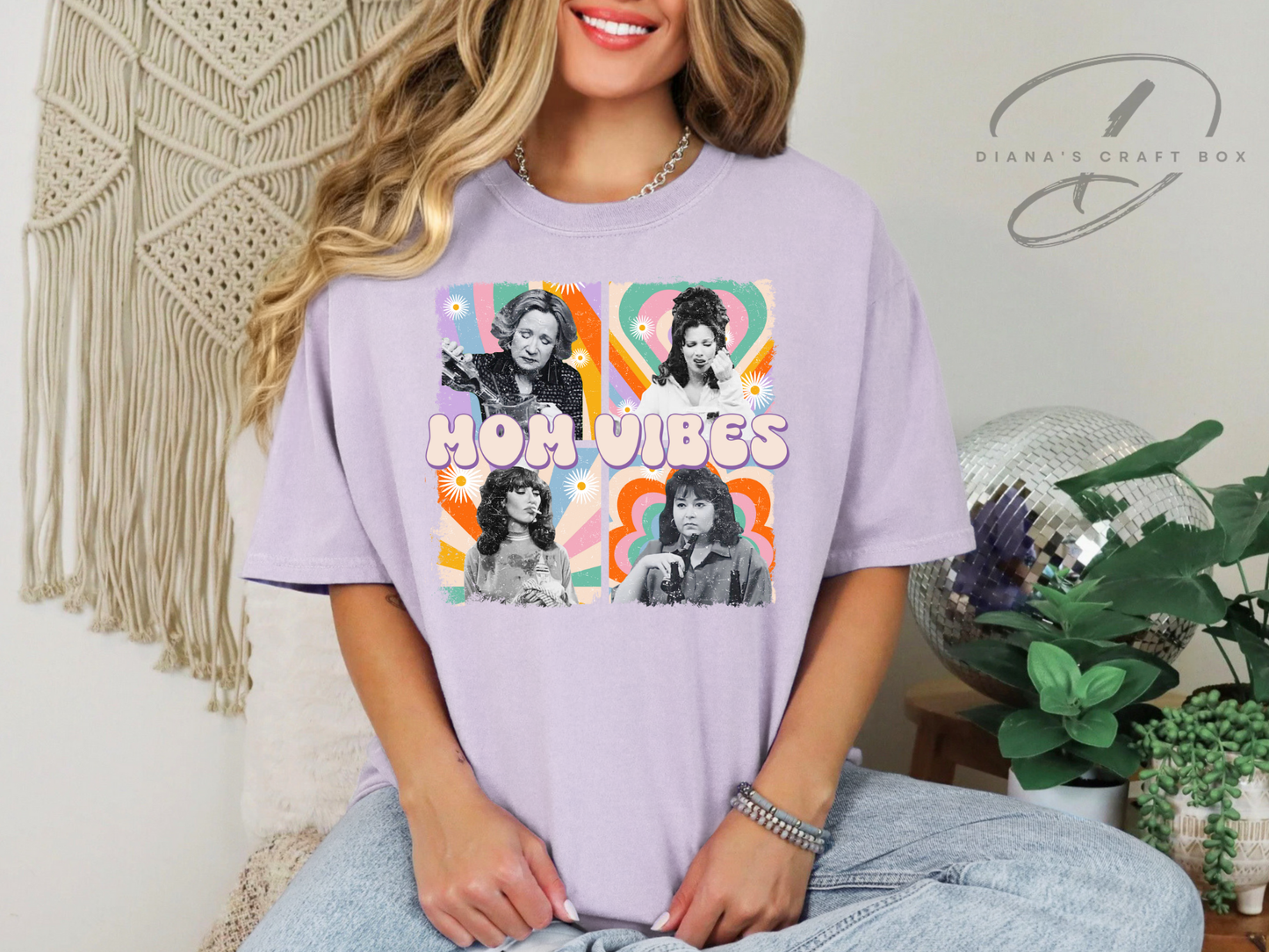 Mom vibes (purple font) T-shirt
