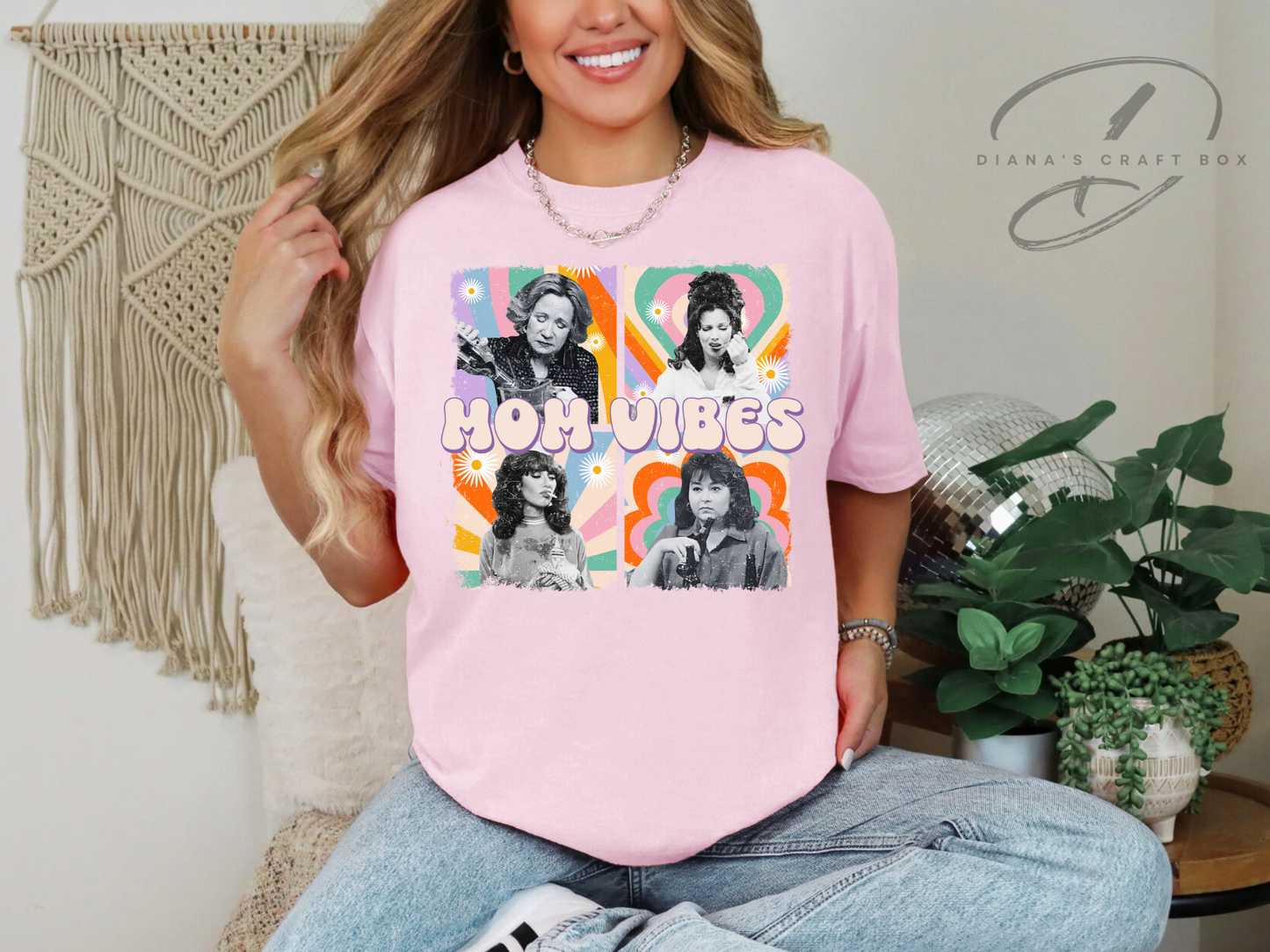 Mom vibes (purple font) T-shirt