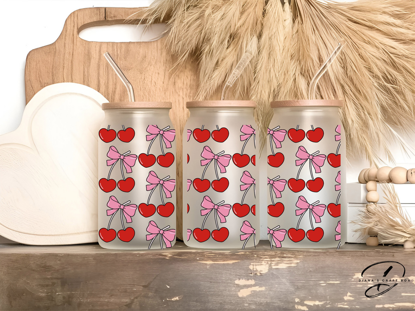 Cherries and Bows Libbey Glass