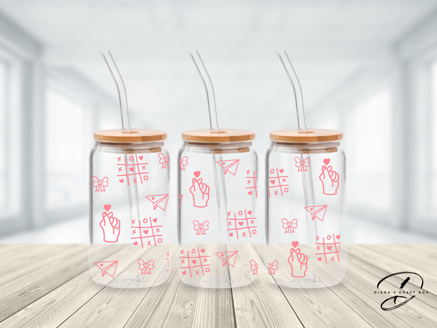 Tic-tac-toe Good Vibes Libbey Glass