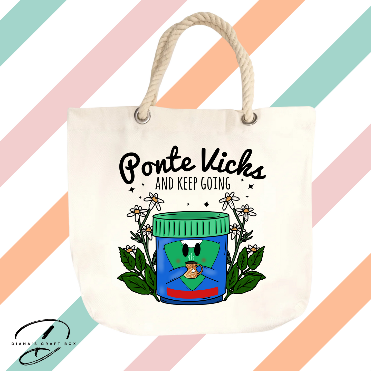 Ponte vicks and keep going rope tote bag