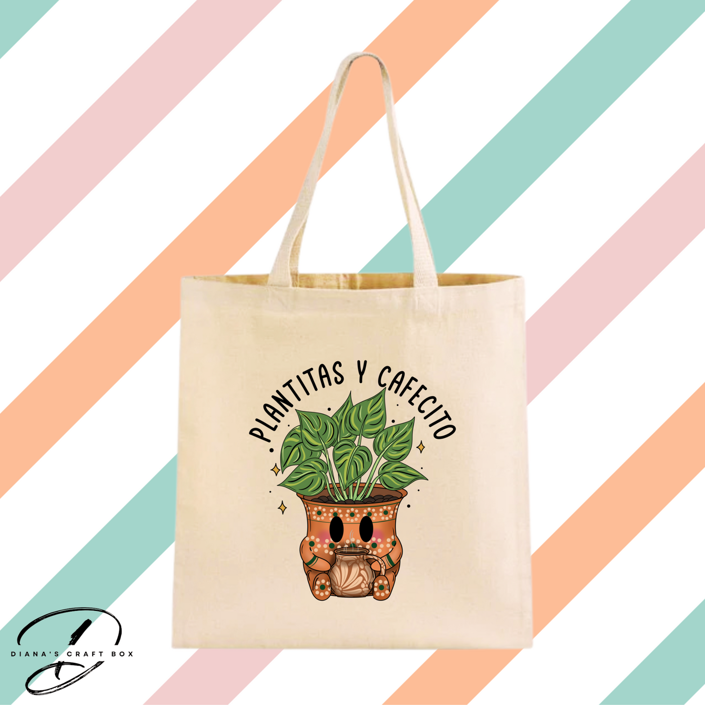 Plantitas and cafecito tote bag