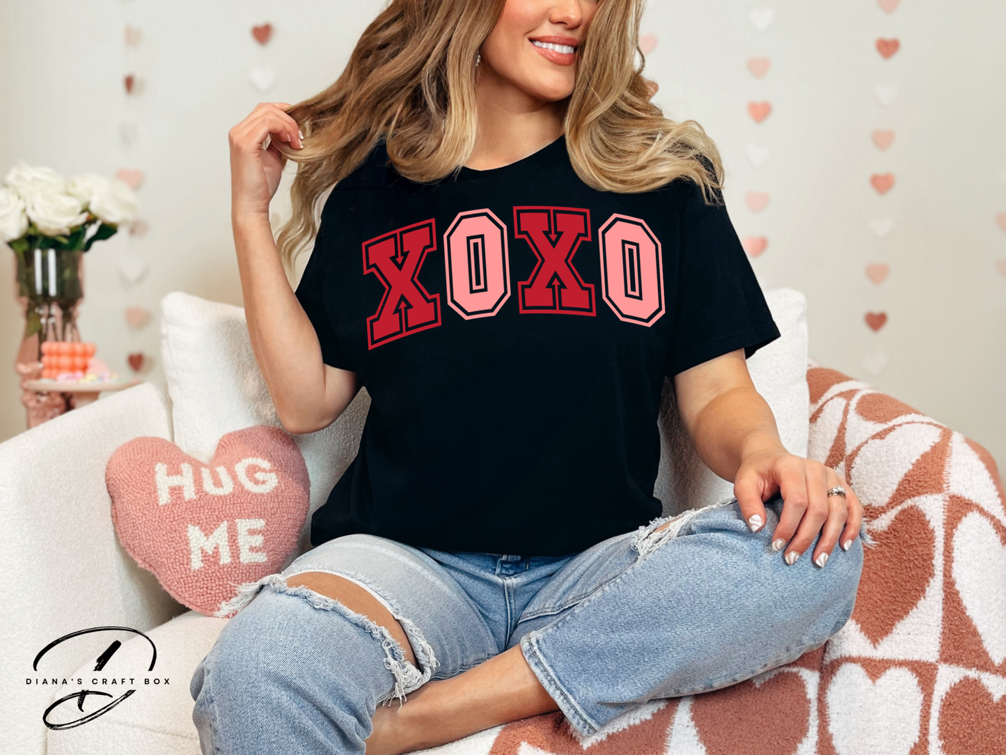 XOXO T-shirt (pink and red)