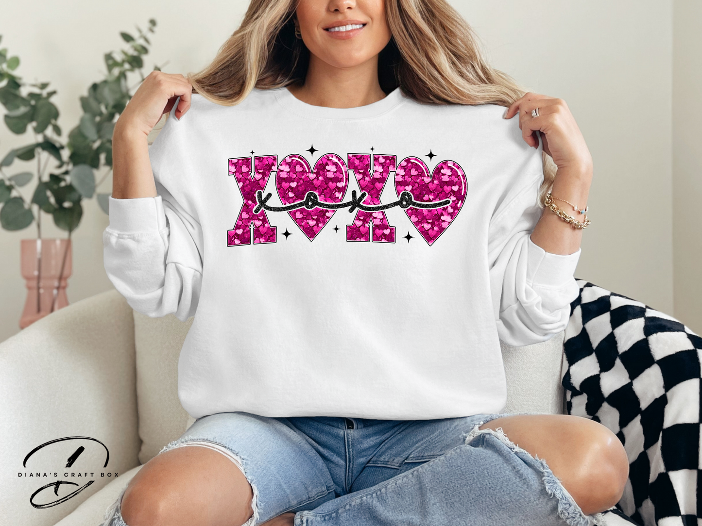XOXO Pink glitter Sweatshirt