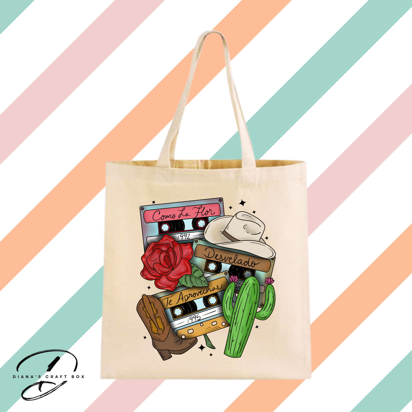90s tejano tote bag