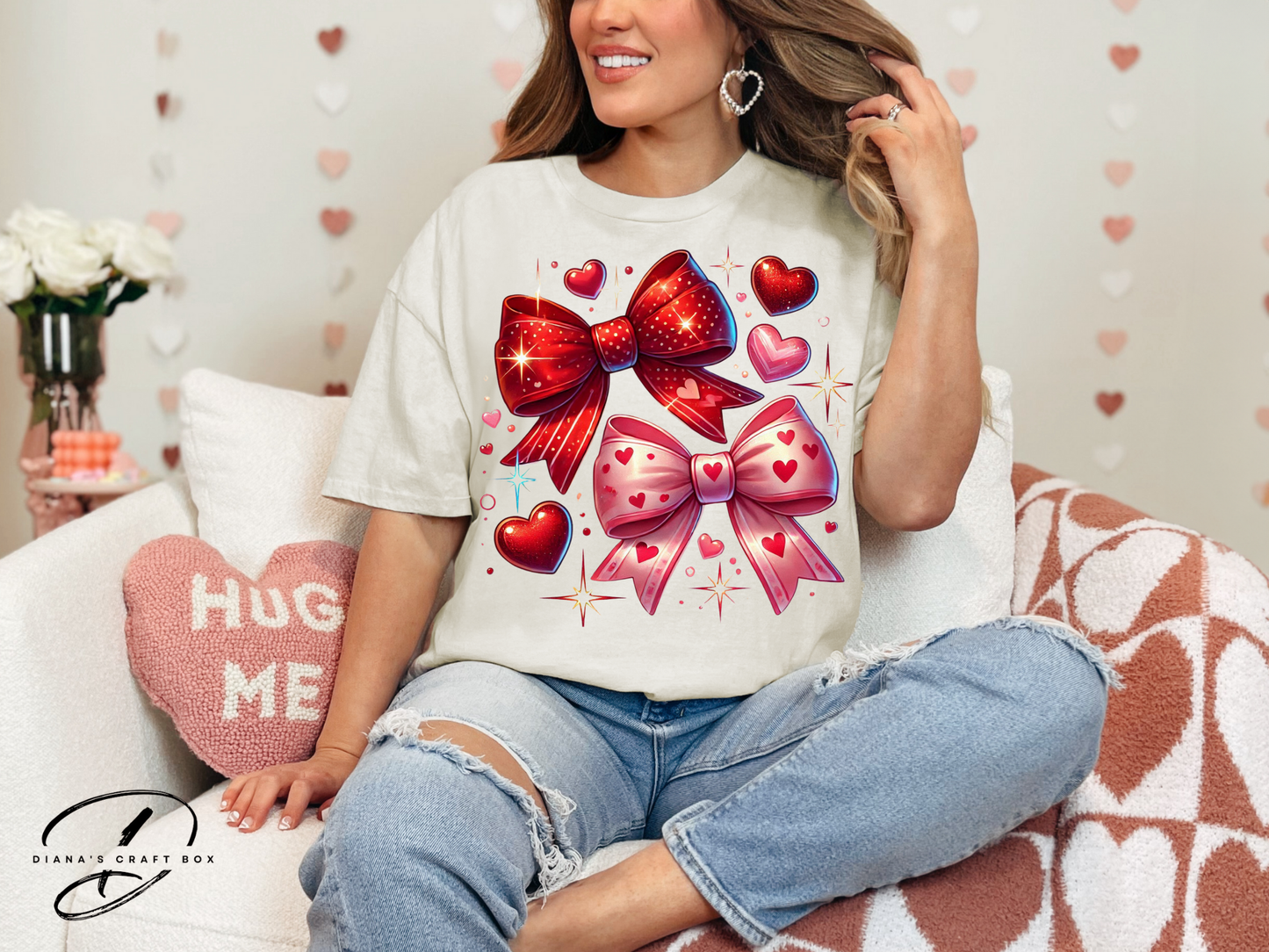 Pink and Red bows T-shirt