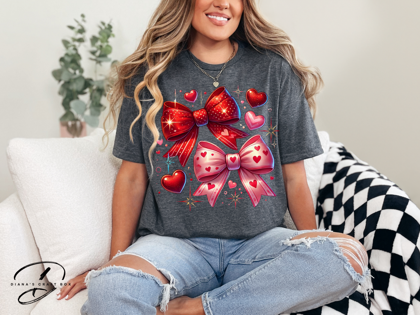 Pink and Red bows T-shirt