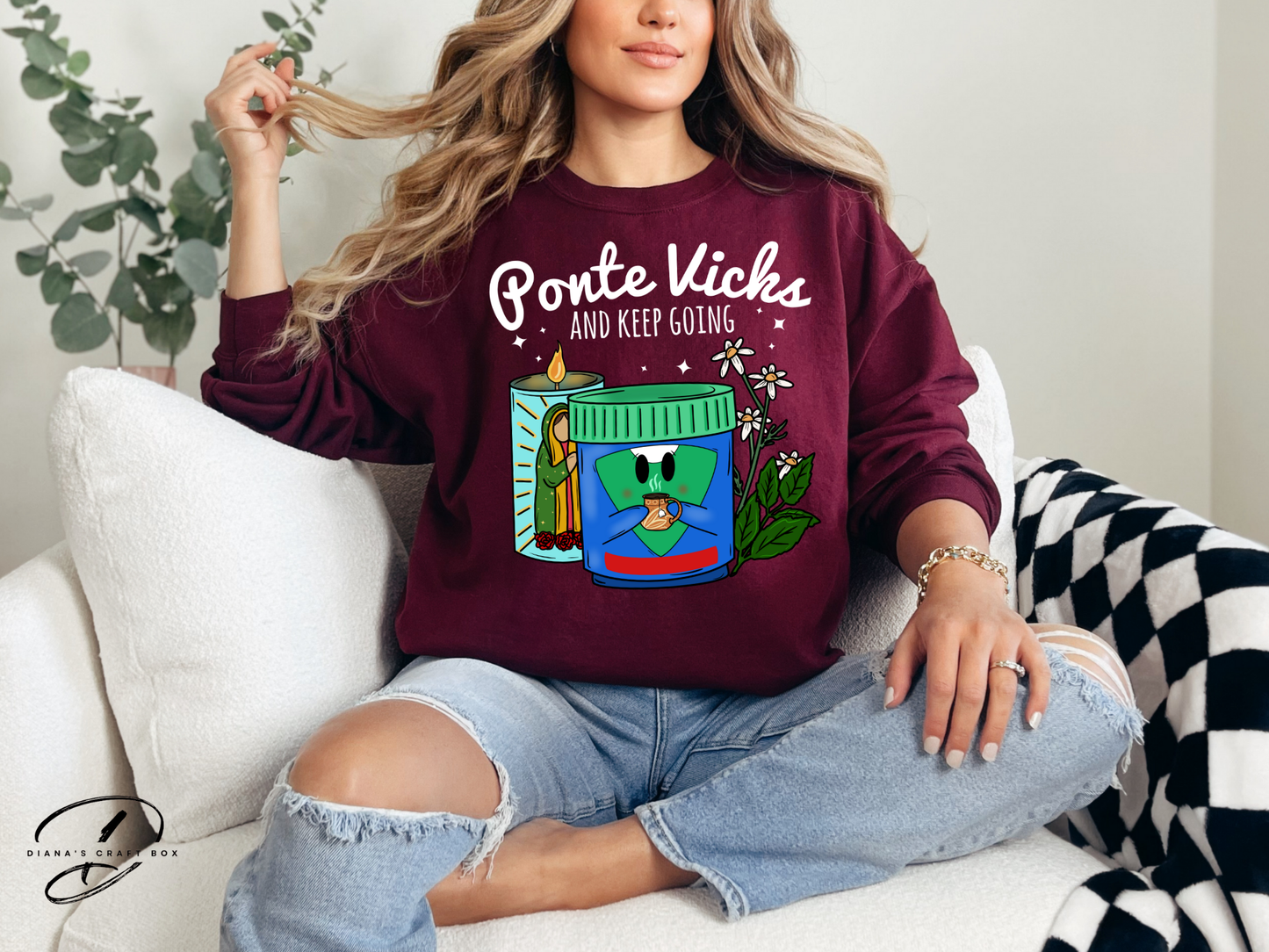 Ponte vicks and keep going (white font) Sweatshirt