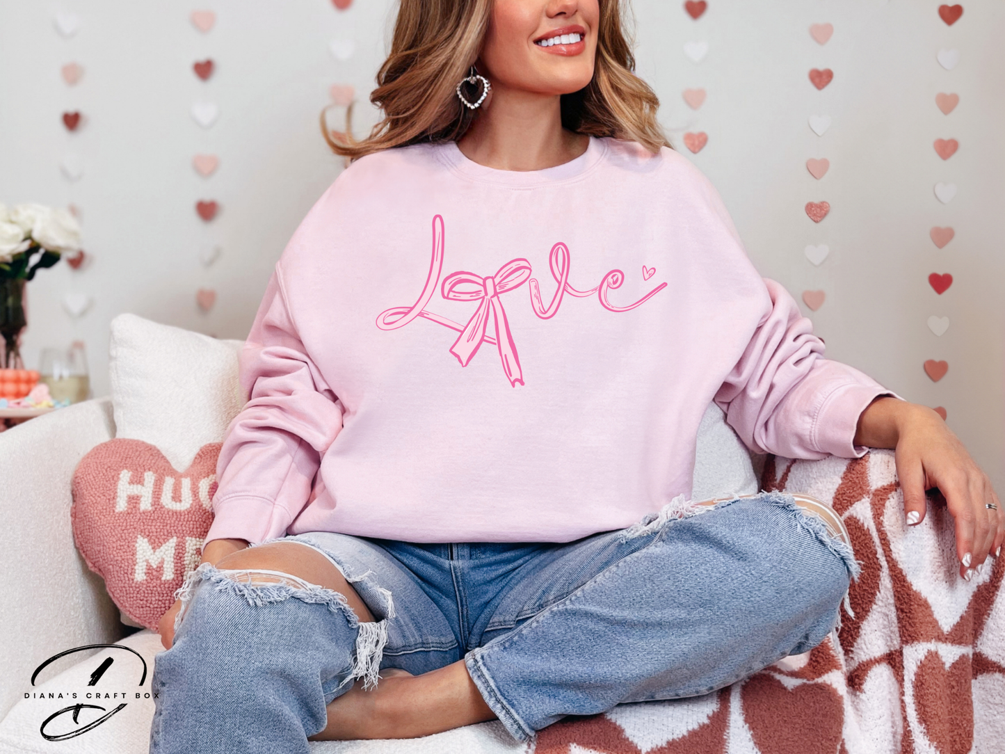 Love with bow Sweatshirt