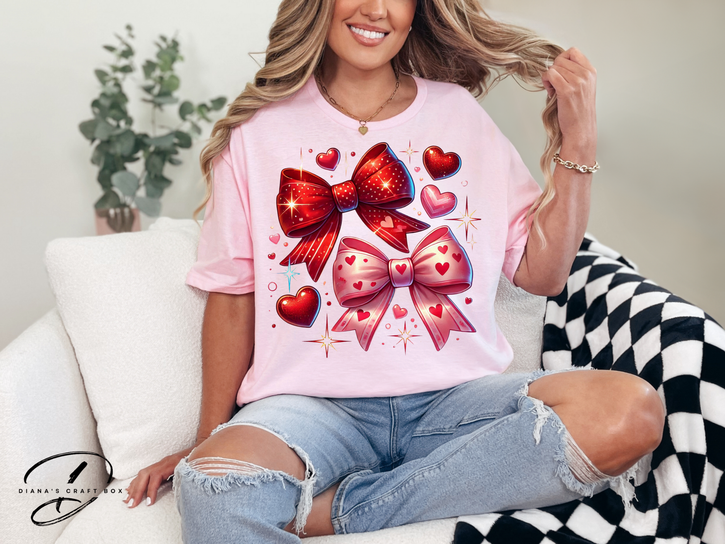 Pink and Red bows T-shirt