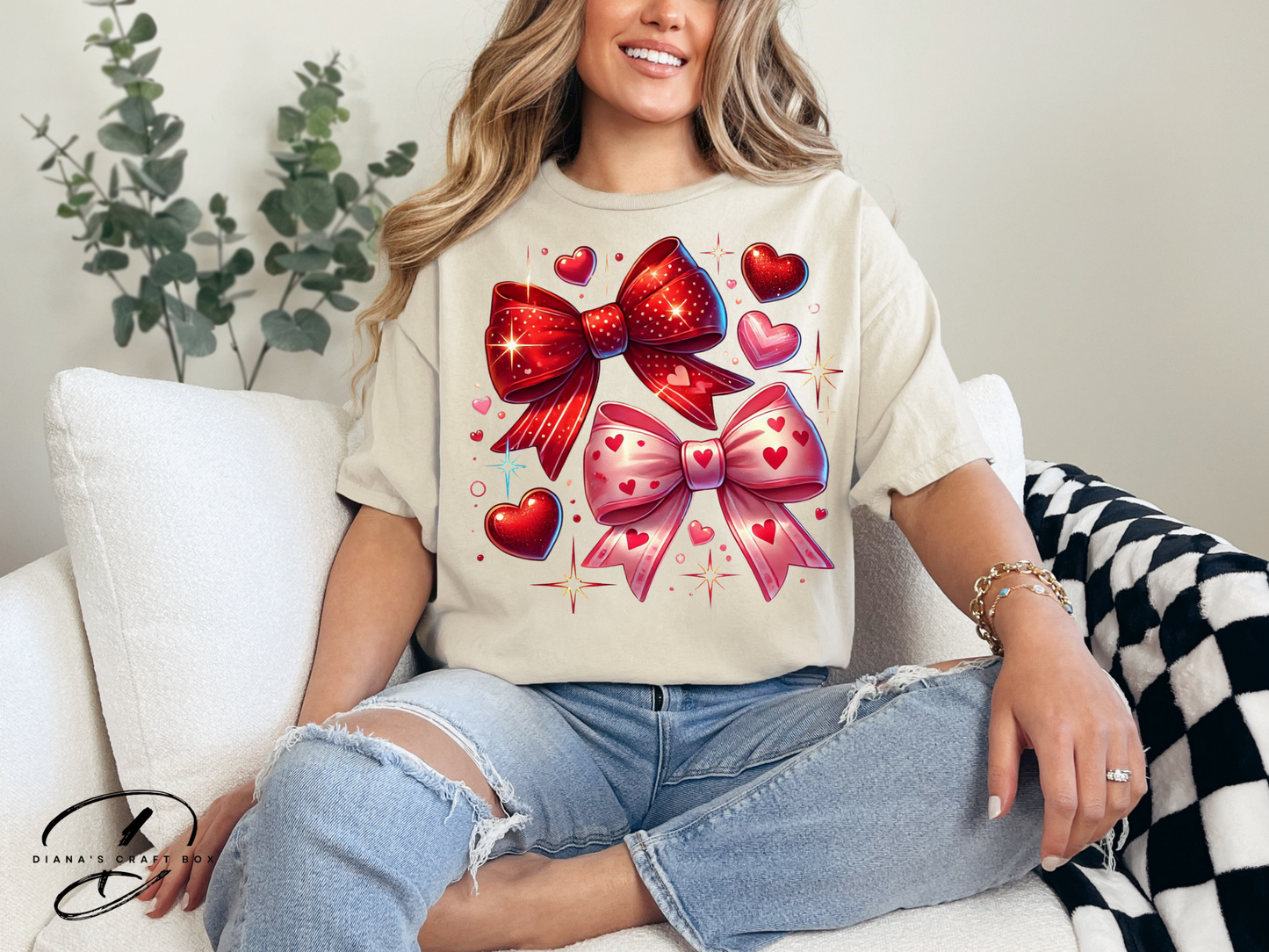 Pink and Red bows T-shirt