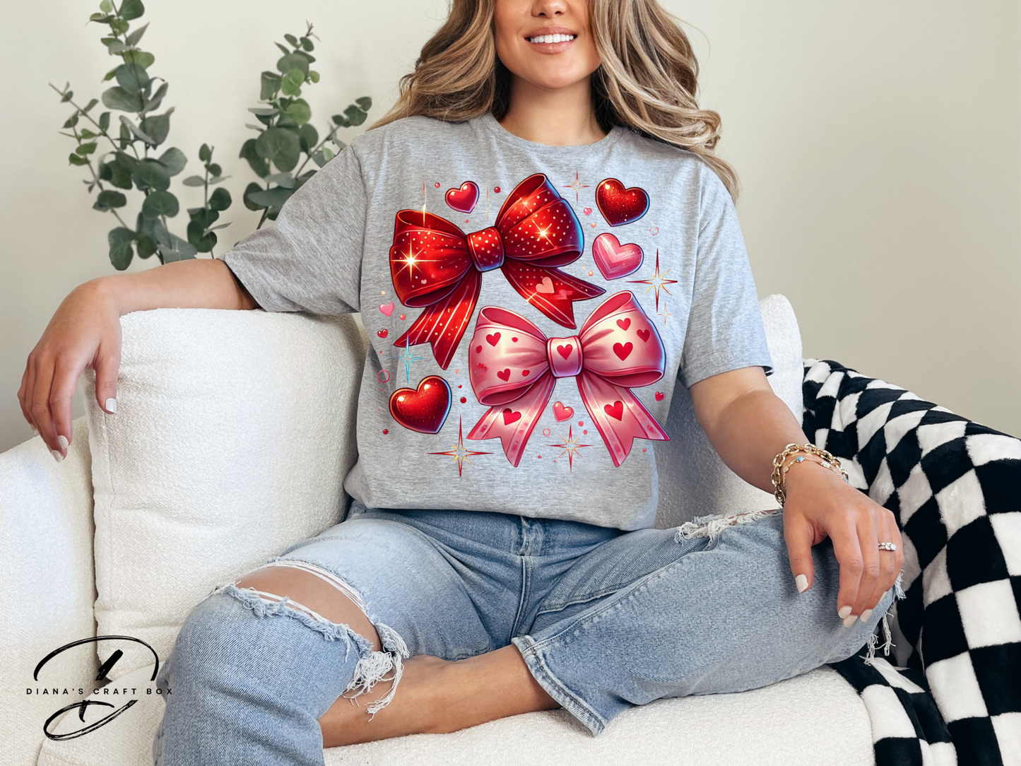 Pink and Red bows T-shirt