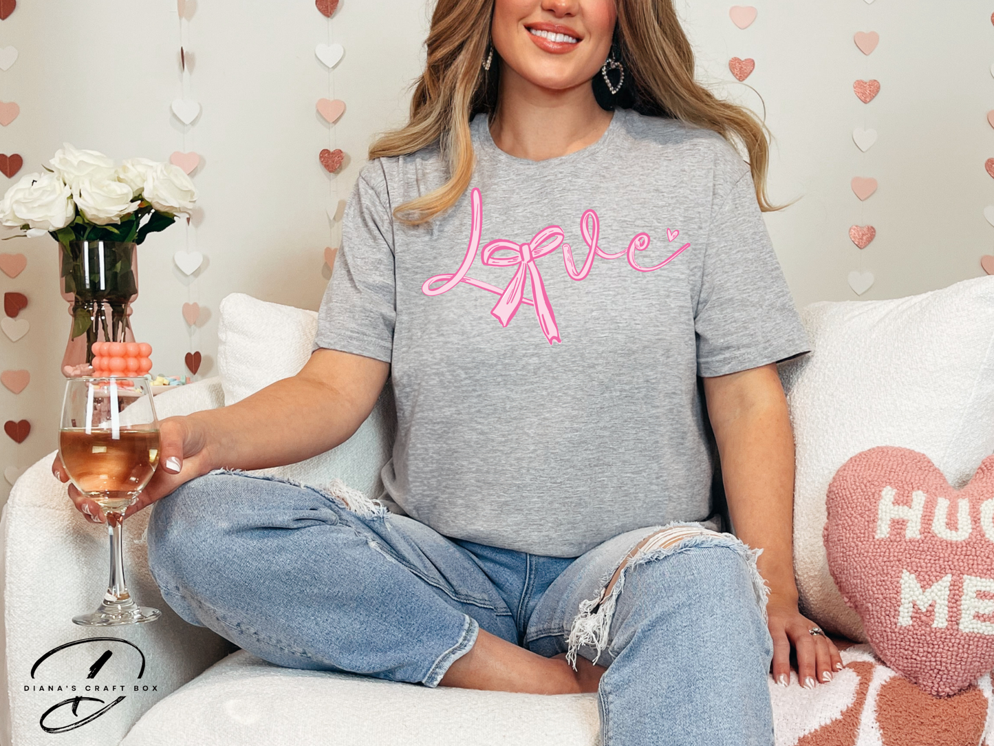 Love with bow T-shirt