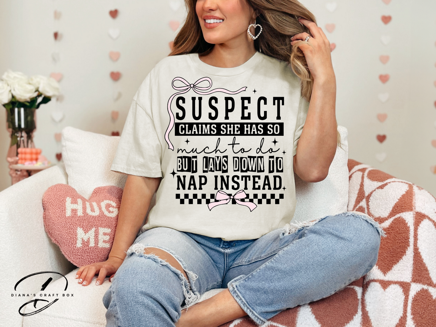 Suspect claims she has a lot to do but takes a nap instead T-shirt