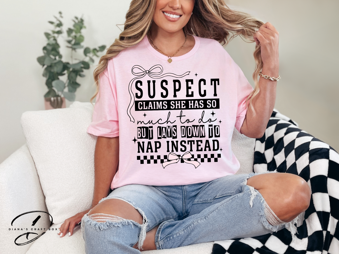 Suspect claims she has a lot to do but takes a nap instead T-shirt