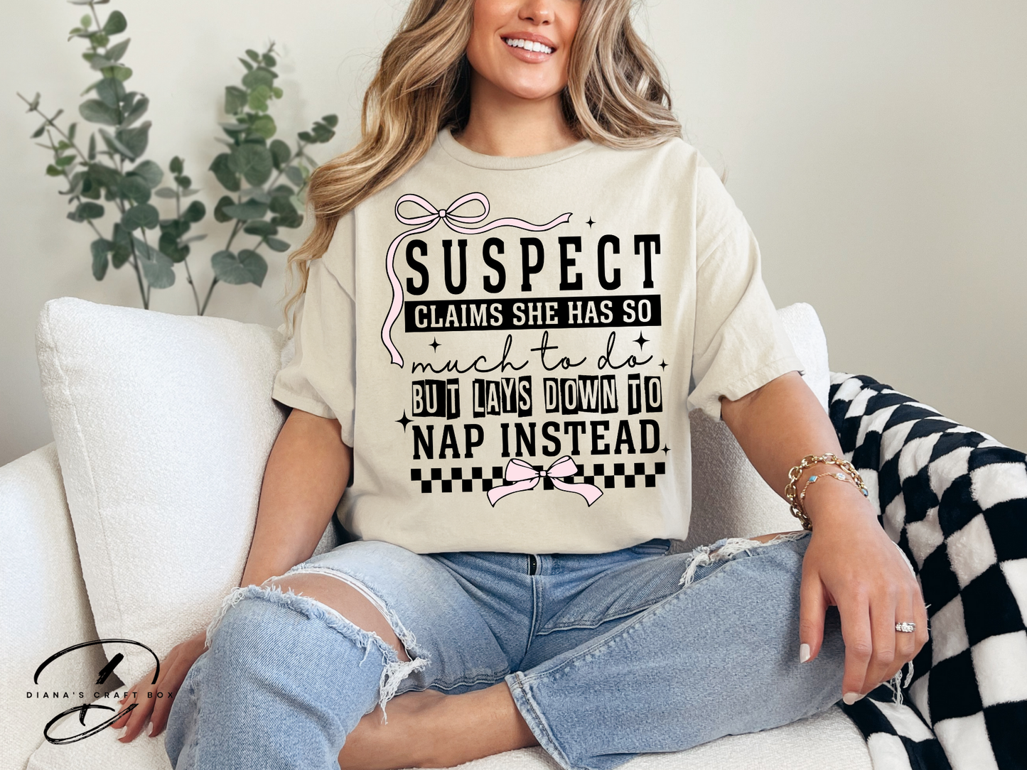 Suspect claims she has a lot to do but takes a nap instead T-shirt