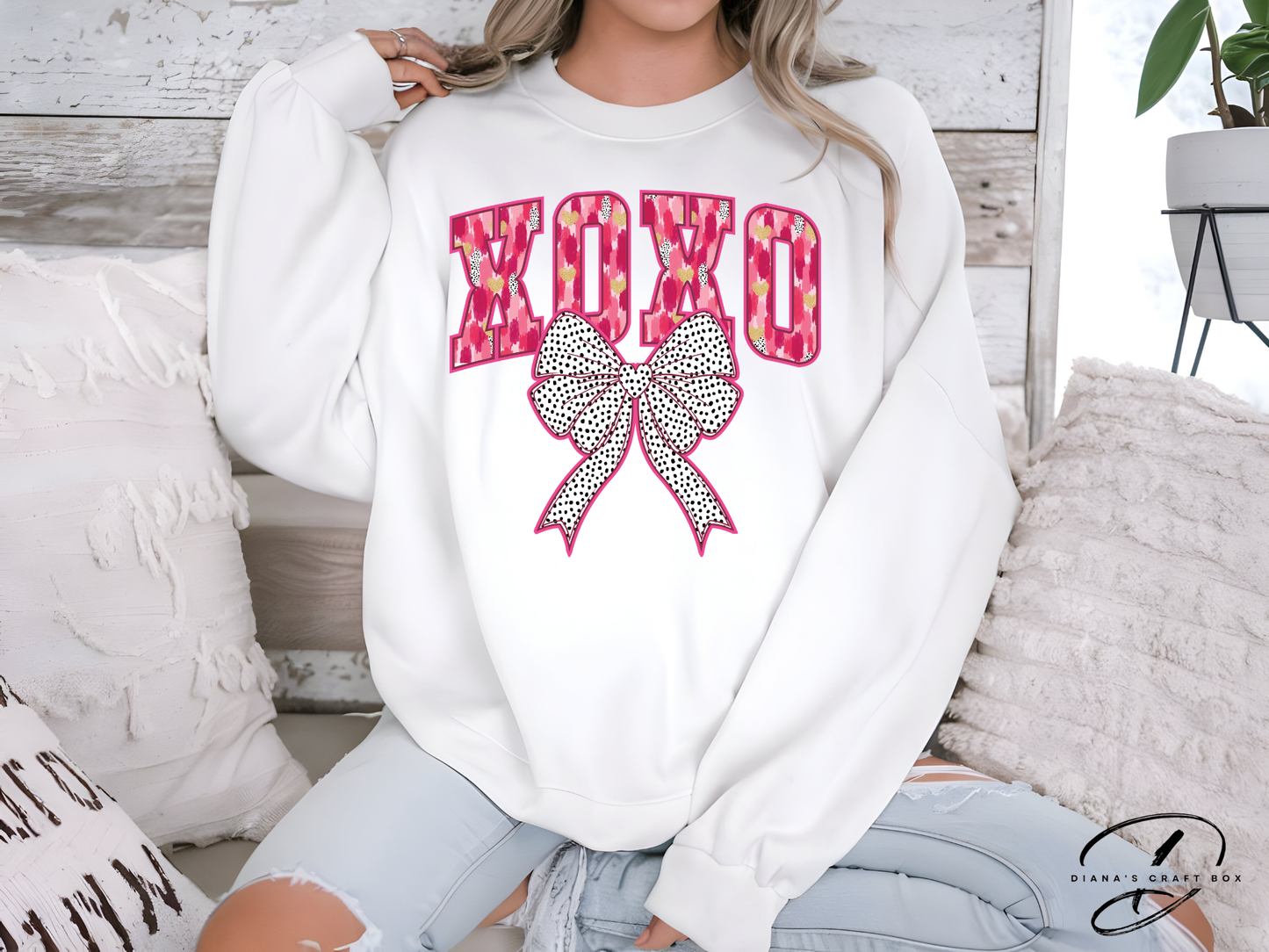 XOXO with bow Sweatshirt