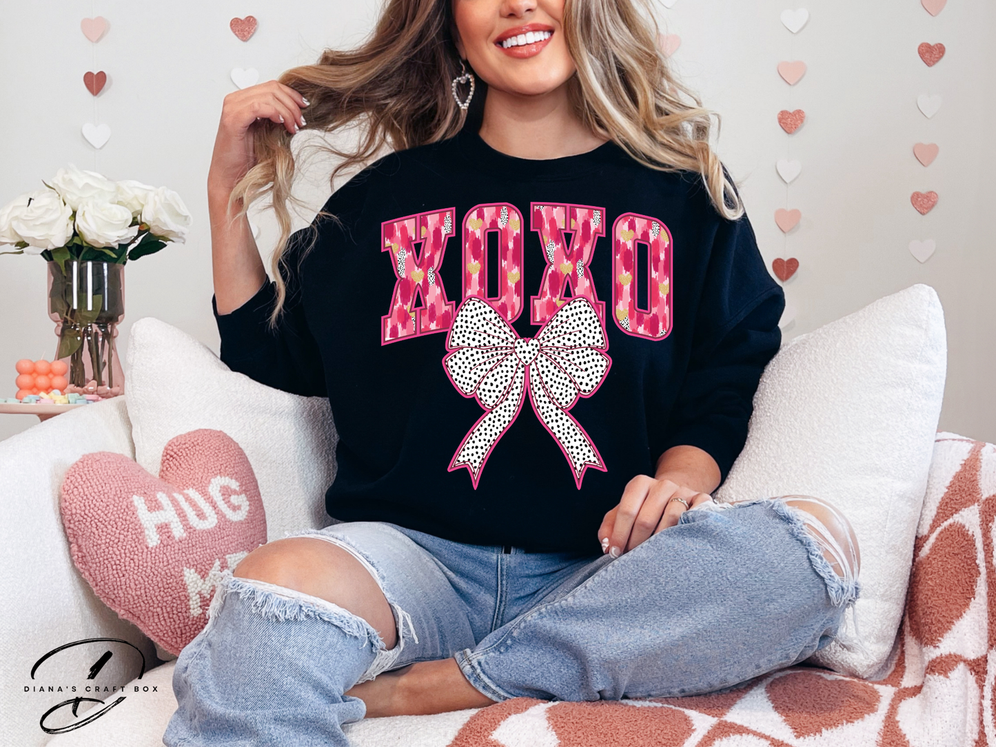 XOXO with bow Sweatshirt