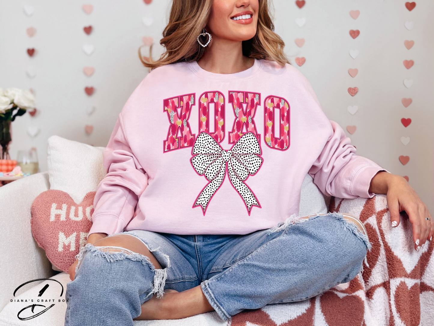 XOXO with bow Sweatshirt