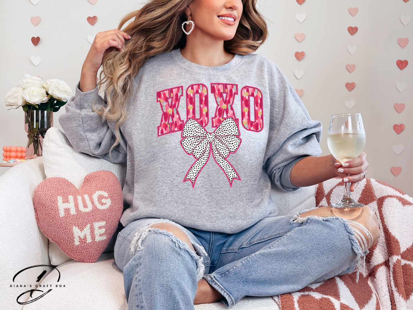XOXO with bow Sweatshirt