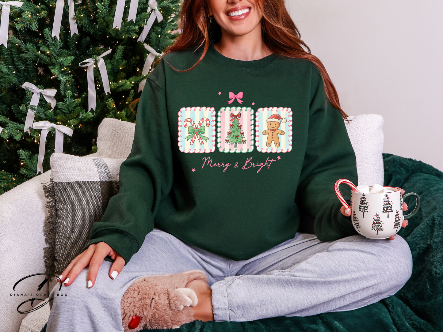 merry and bright stamps Sweatshirt