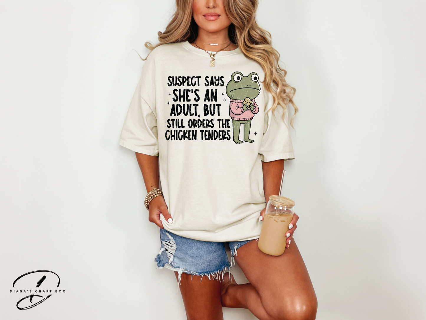 Suspect is an adult but still order chicken nuggets T-shirt