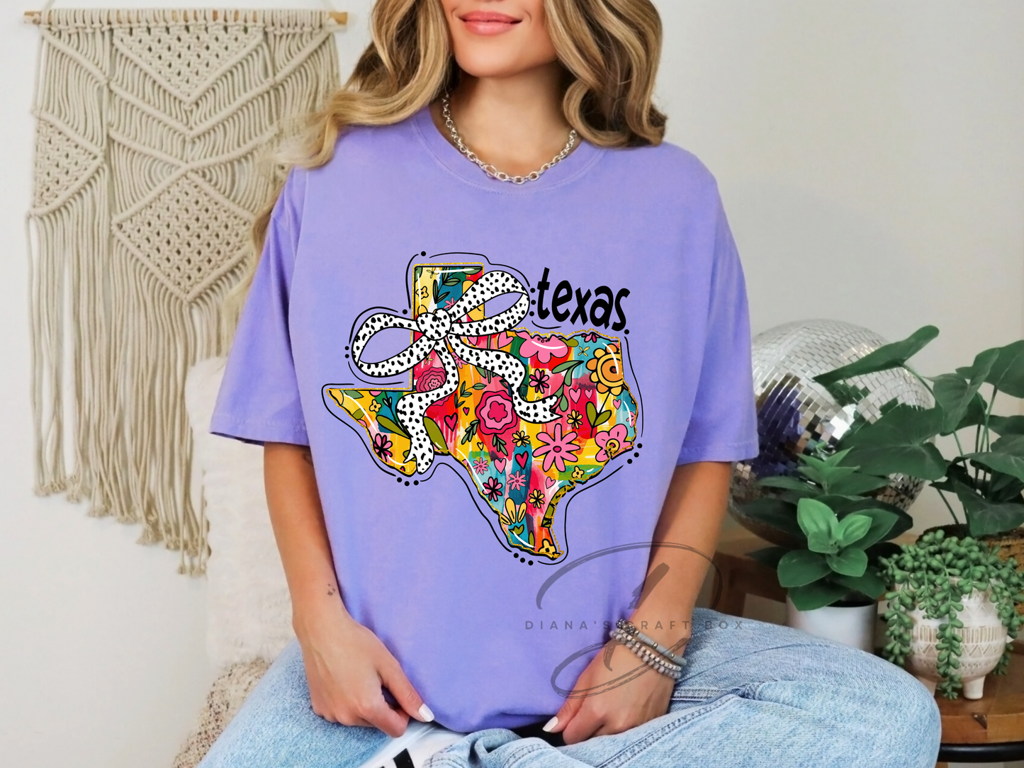 Texas with bow T-shirt