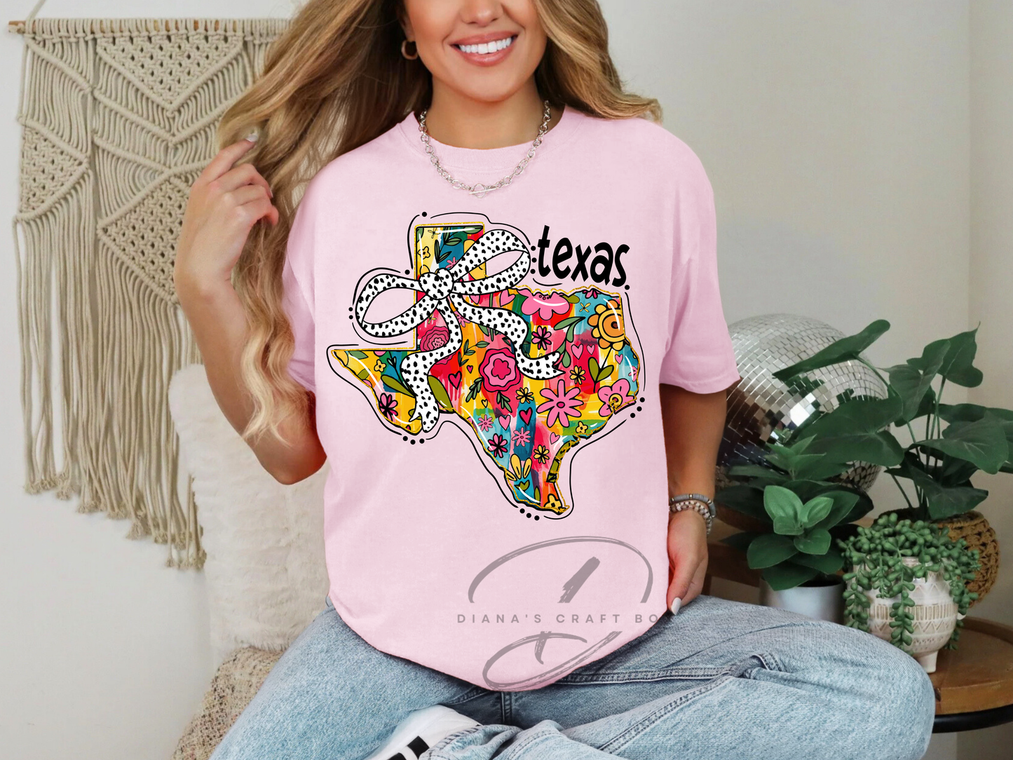 Texas with bow T-shirt