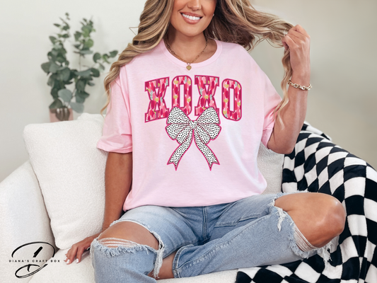 XOXO with bow T-shirt