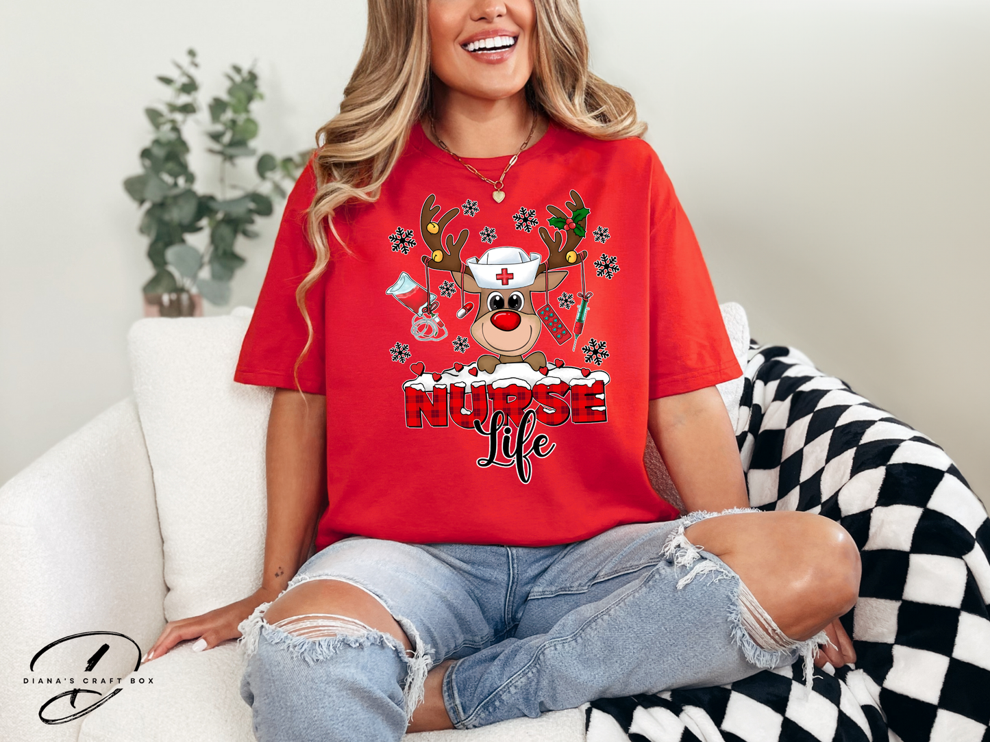 Nurse Life Reindeer T-shirt