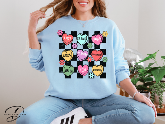 Spanish valentines conversation Sweatshirt