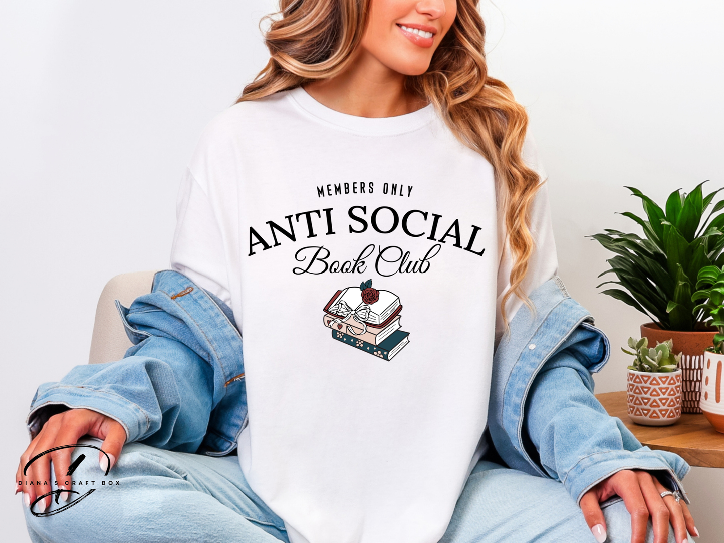Anti Social Book Club (black font) T-shirt