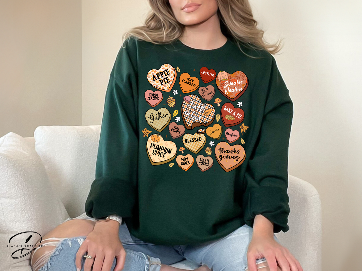 Fall Hearts sweatshirt