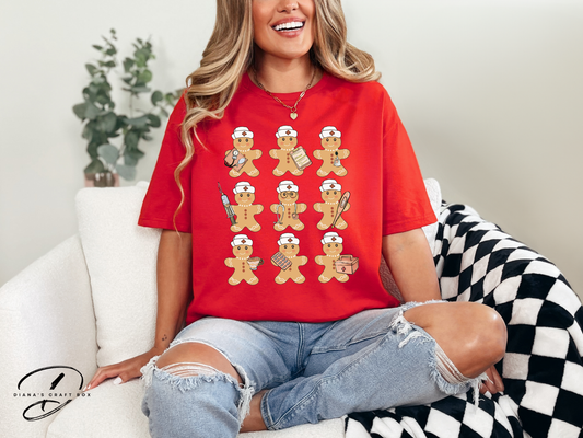 Gingerbread Nurse Christmas T-shirt