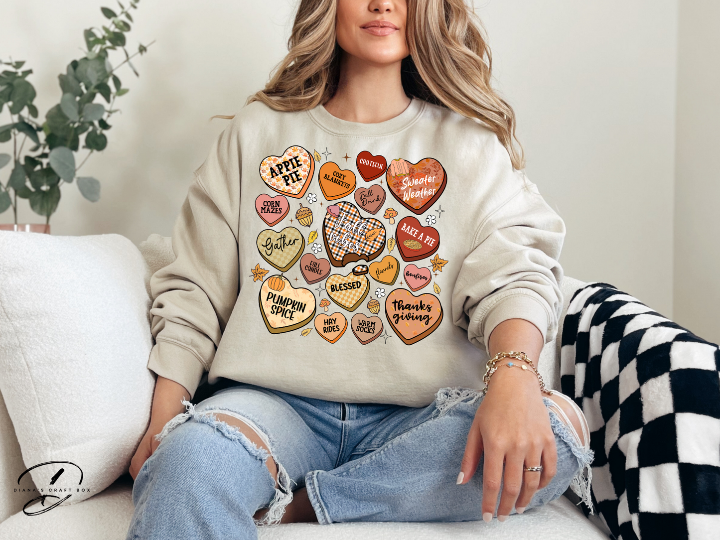 Fall Hearts sweatshirt