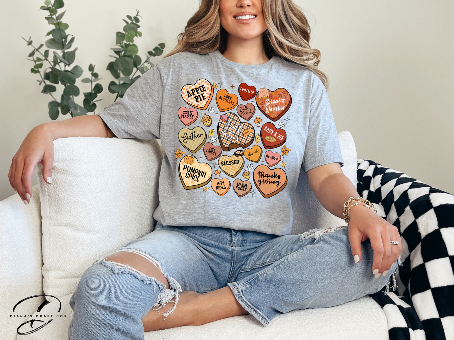 Fall vibes hearts T-shirt