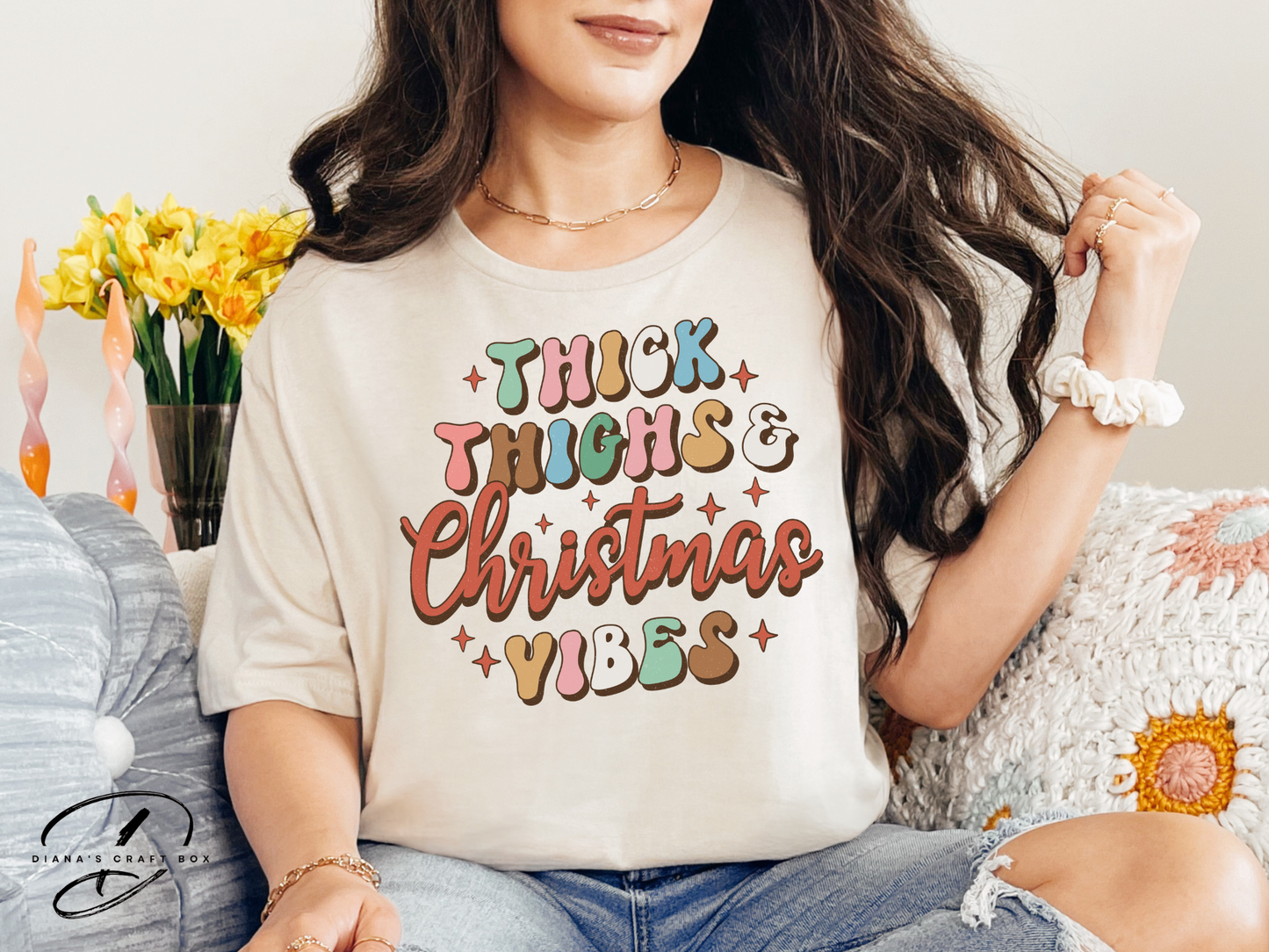 Thick thighs and Christmas vibes T-shirt