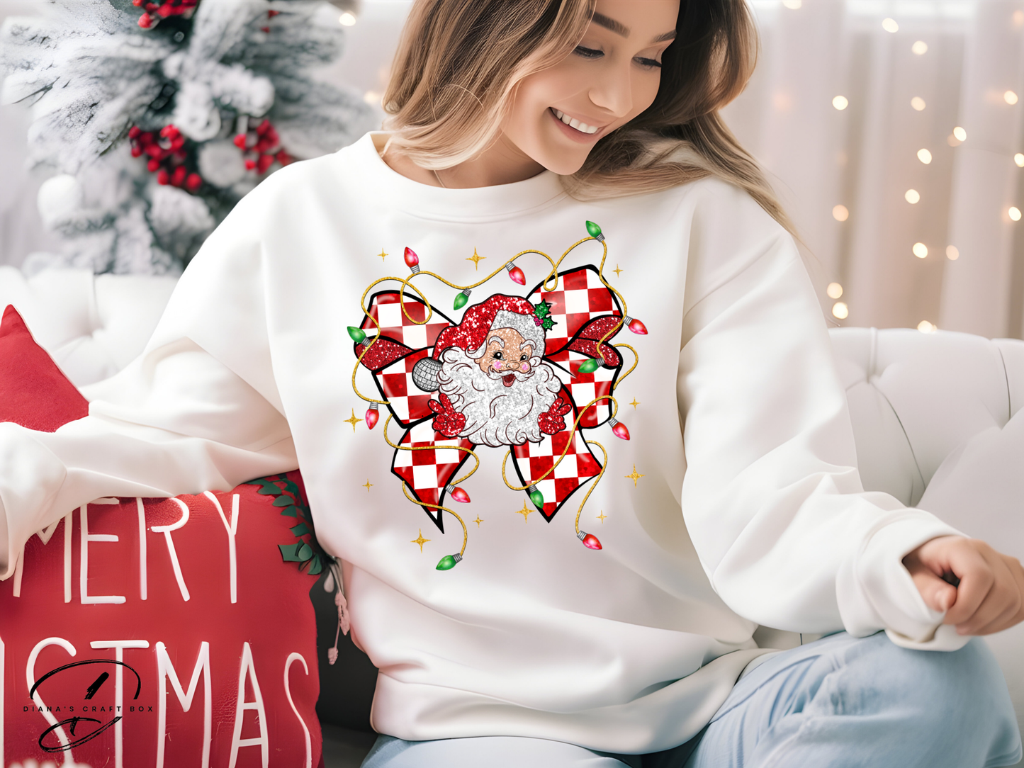 Santa Bow Sweatshirt