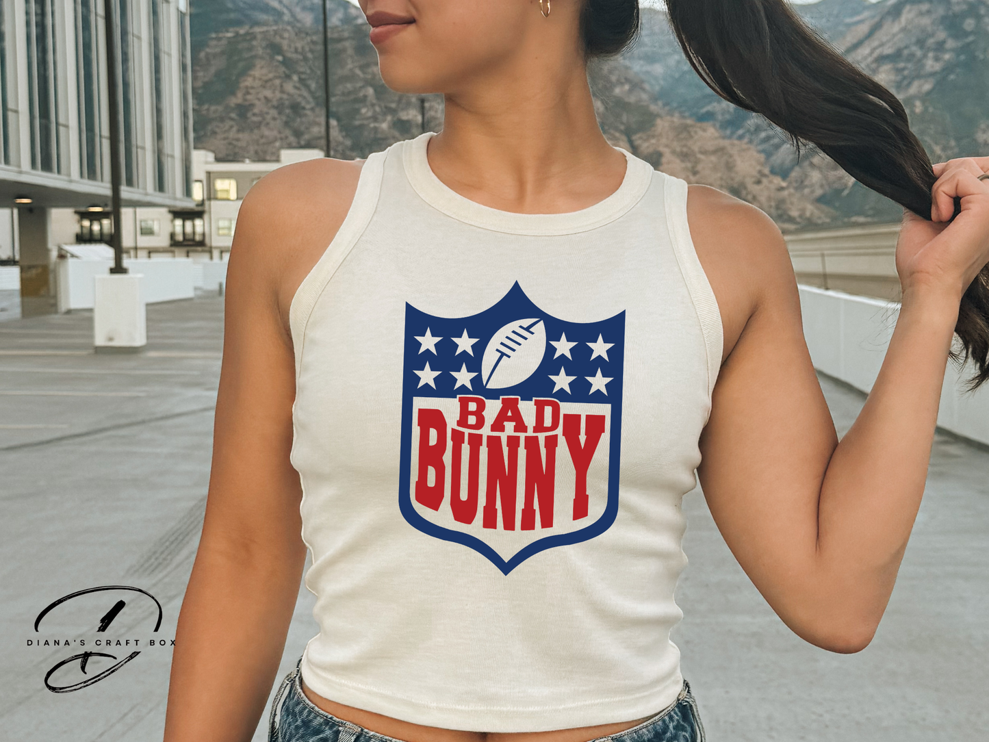 Bad Bunny Football Crop/Baby Tee