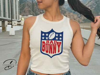 Bad Bunny Football Crop/Baby Tee
