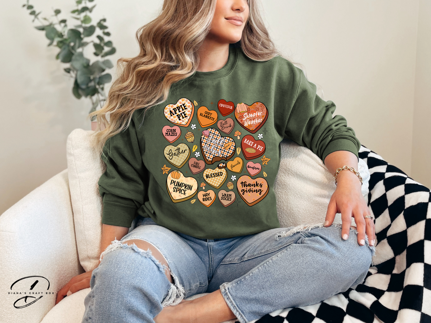 Fall Hearts sweatshirt